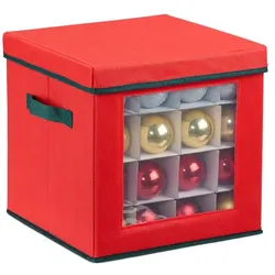 Relaxdays Weihnachtskugel Aufbewahrungsbox Weiß,Dunkelgrün,Rot