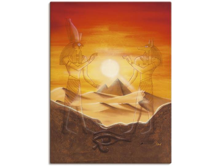 Leinwandbild ARTLAND Ägypten , orange (farbe bild(er): orange), B:90cm H:120cm, Bilder, Leinwandbild, auf Holzrahmen gespannt