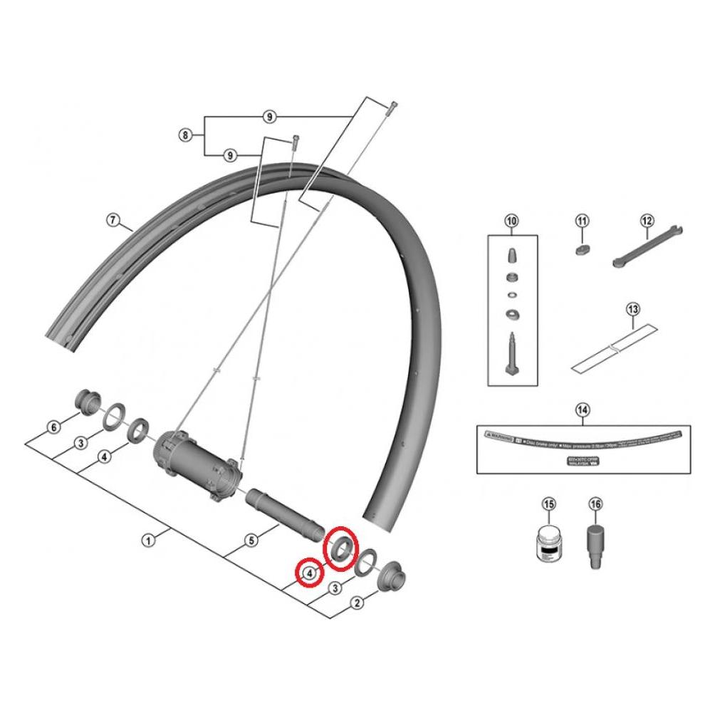 Shimano gedichtetes Patronenlager f.WH-M9200 Vorderrad 17x26x5mm (66448178)