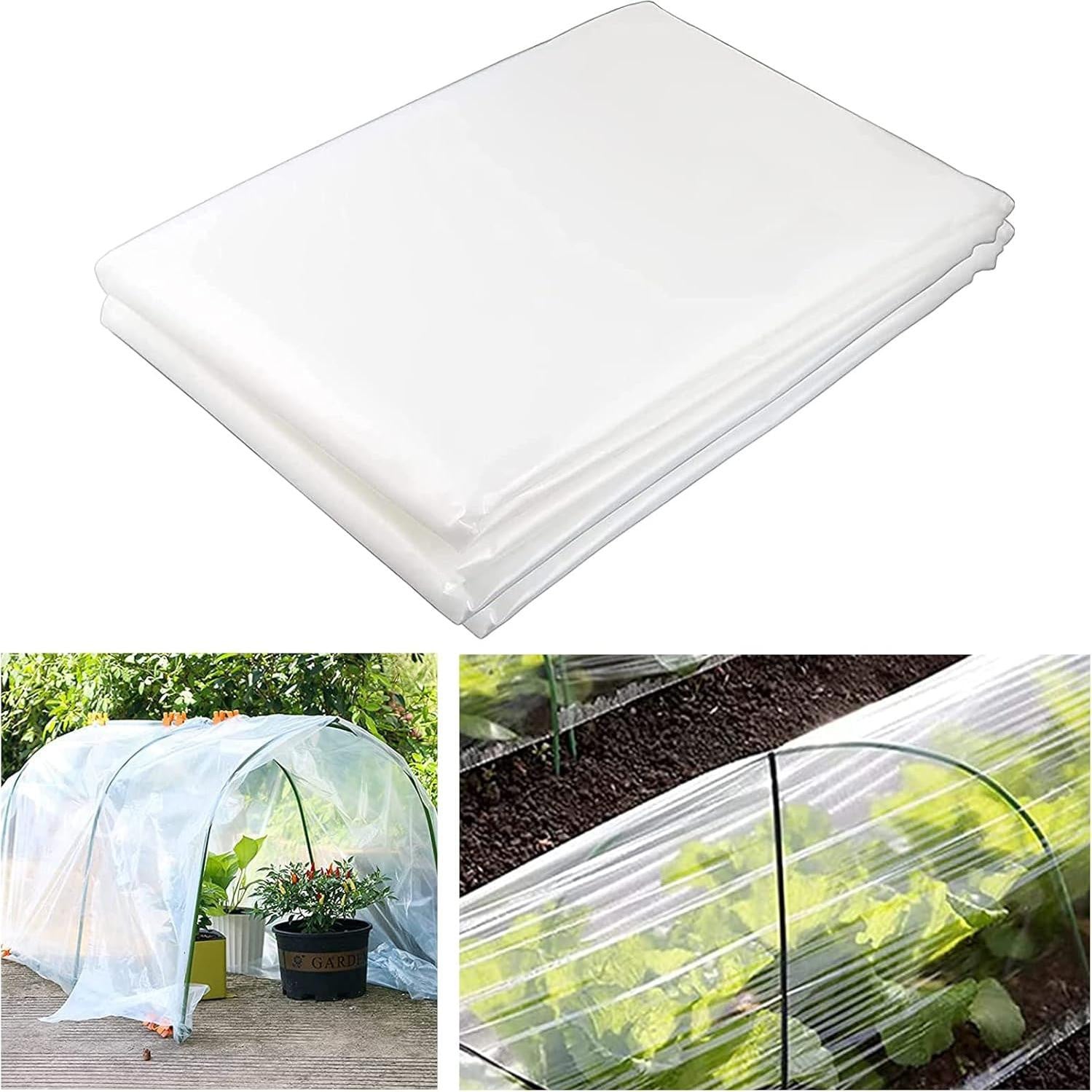 Extra dikke polyethyleenfolie voor tuin en kas, 2 x 3 meter, 0,3 mm