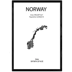 POSTER Länder & Kontinente Norwegen A4 Rahmenlos