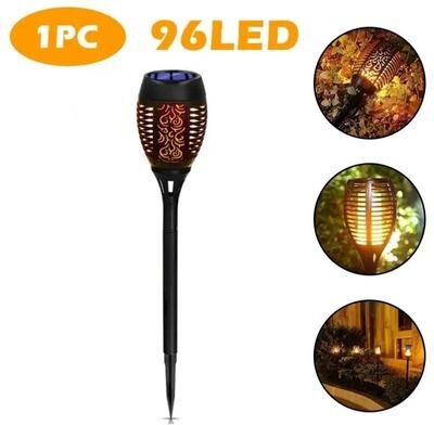 Uplifted Finds 12LED Solar Flickering Flame Torch Lights Waterproof Outdoor Garden Decor 96led 1
