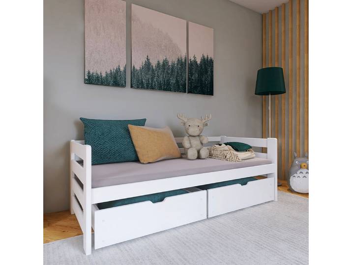 Lit 90x200 sommier et tiroirs inclus Erwan Blanc