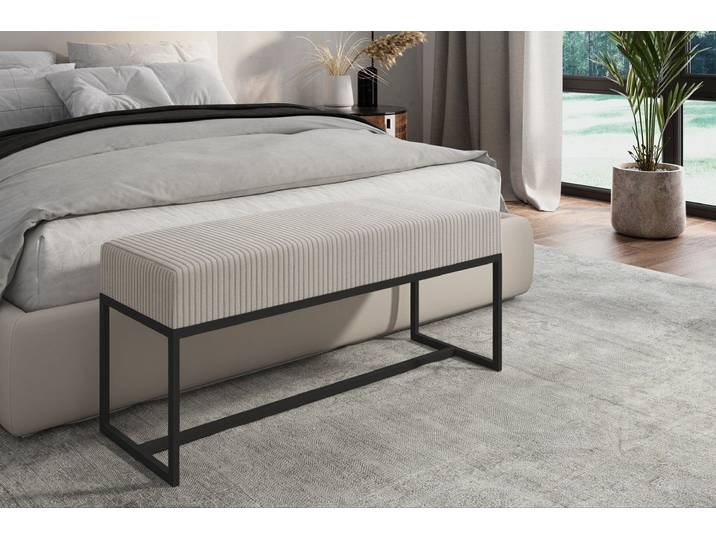 Beautysofa Polsterbank Polsterbank INFERNO/ Velours in gestreiften (Breite 80 oder 110 cm), mit Metallgestell