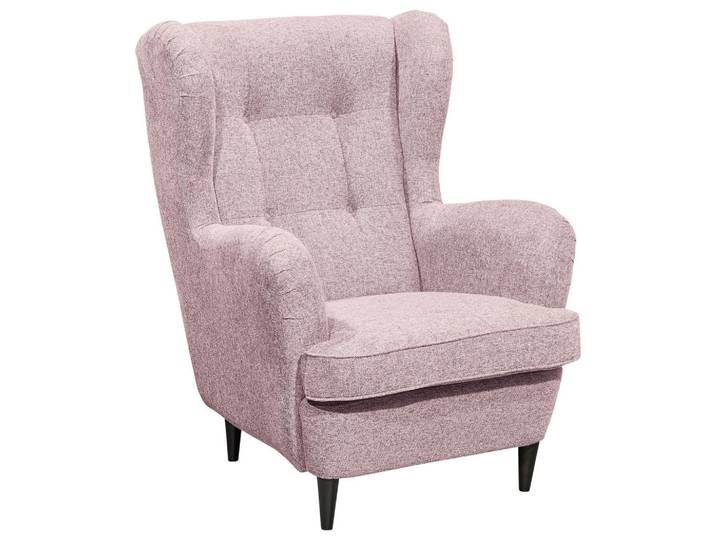 Livetastic Ohrensessel Lesesessel, Hellrosa, 78x102x98 cm, Made in EU, Wohnzimmer, Sessel, Ohrensessel