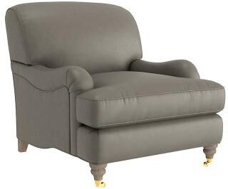 Janelle Leather Chair - Sage Leather, Sage Latte - Ballard Designs