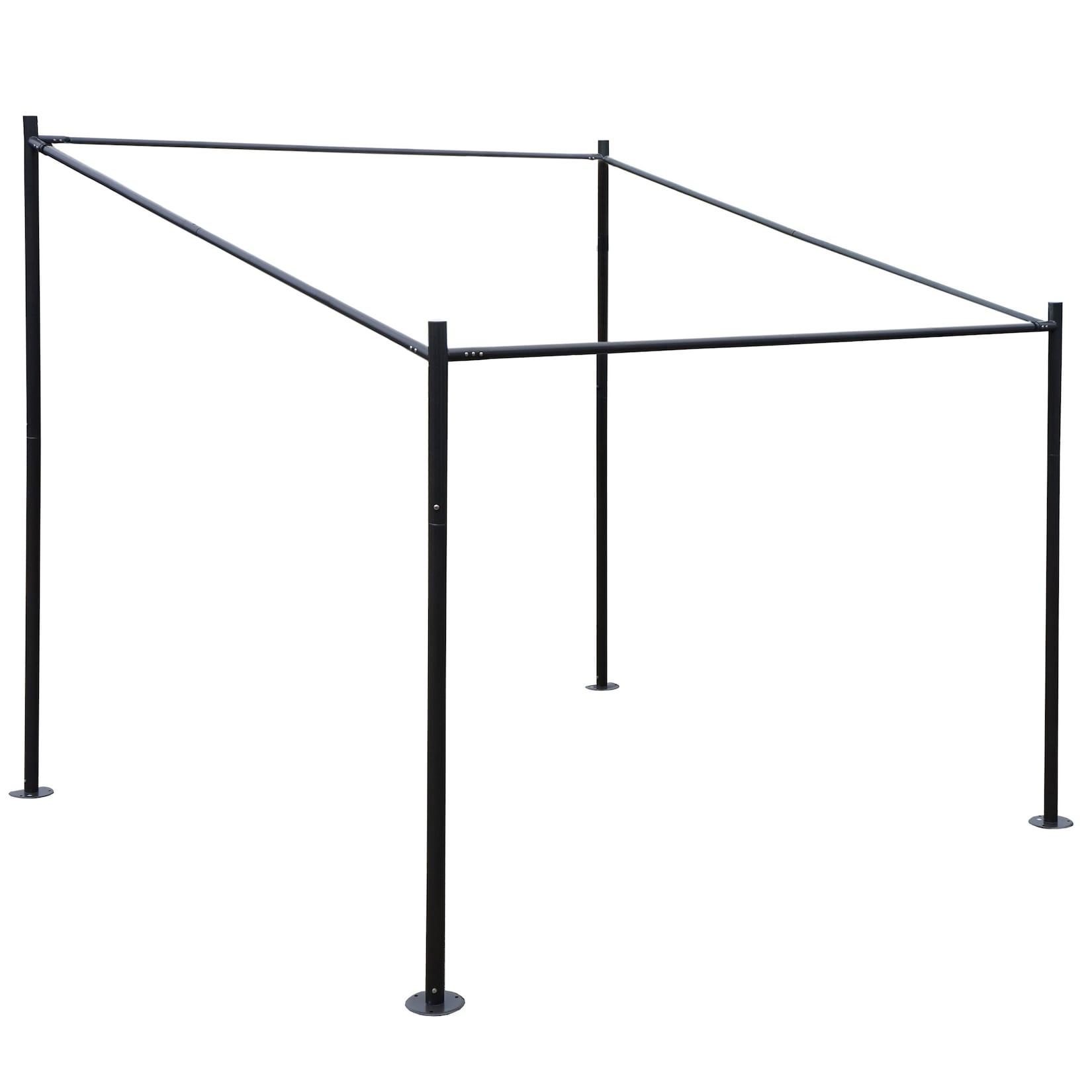 Pergola-Gestell MCW-A22, Anbaupergola Garten Pavillon Terrassenüberdachung Gestänge, Stahl 3x3m