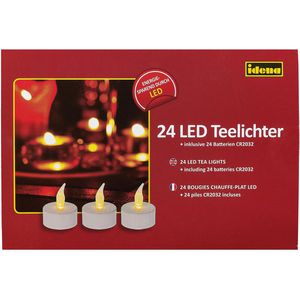 Idena LED-Teelichter 50023, weiß, flackernd, 24 Stück