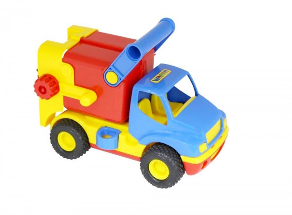 Polesie Construct vuilniswagen voor voertuigen, plastic, meerkleurig blauw en geel