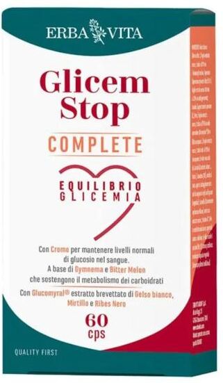 Erba Vita Glicem Stop Complete Integratore per Glicemia 60 Capsule