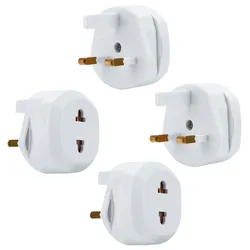 Intirilife 4x Steckdosen Adapter in WEISS - 4er Set UK Typ G auf USA Typ A Stromadapter Reisestecker für z.B. Amerika, Japan, Kanada, Thailand