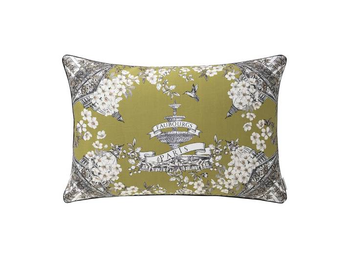 Housse de coussin en lin jaune 40x60