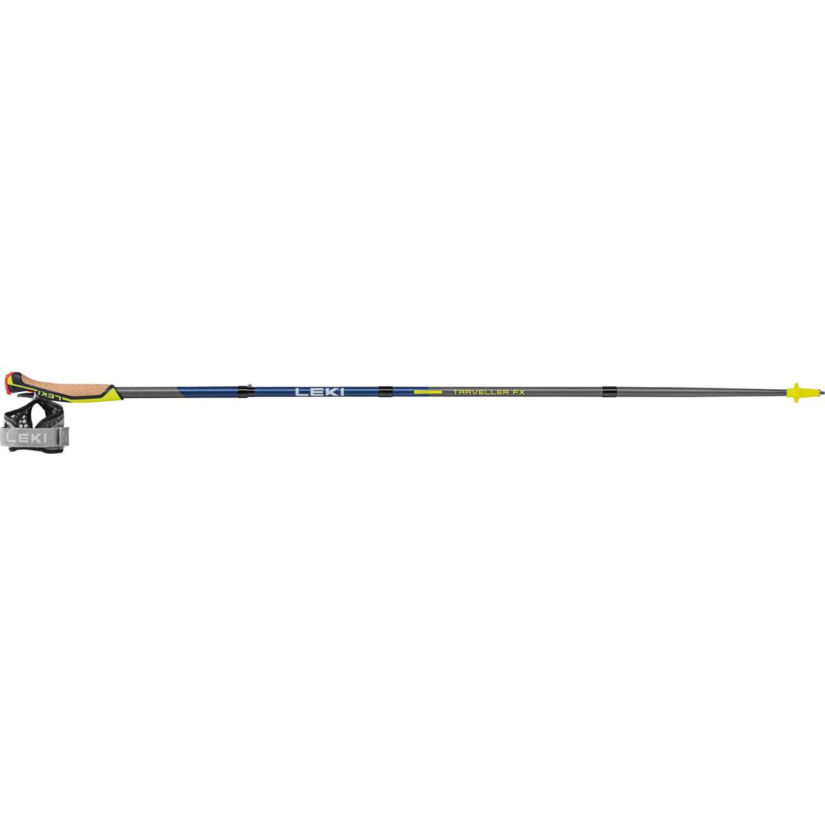 LEKI Traveller FX.One Carbon silvergrey-midnightblue dark metallic-neonyellow 130 cm 65325821130