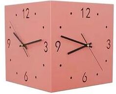 Uplift Picks Modern Double Sided Corner Wall Clock With Silent Movement pink 26x26x3cm no Light