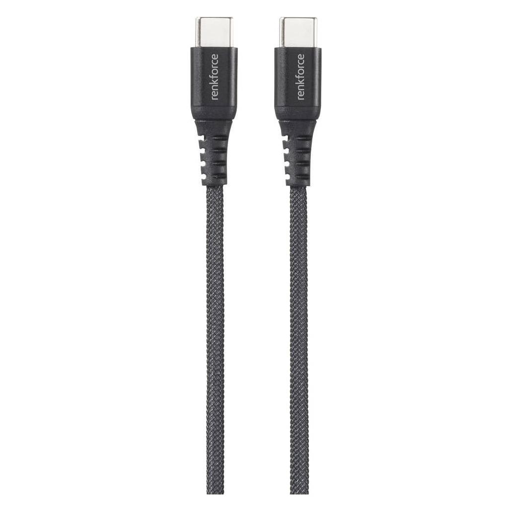 Renkforce USB-C-Kabel hochflexibel, 1 m (1 m, USB 2.0, 60 W) (RF-6872330)