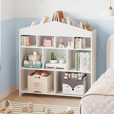 Garvee "40.7"" Kids Dollhouse Bookshelf & Toy Storage w/ 9 Cubbies"