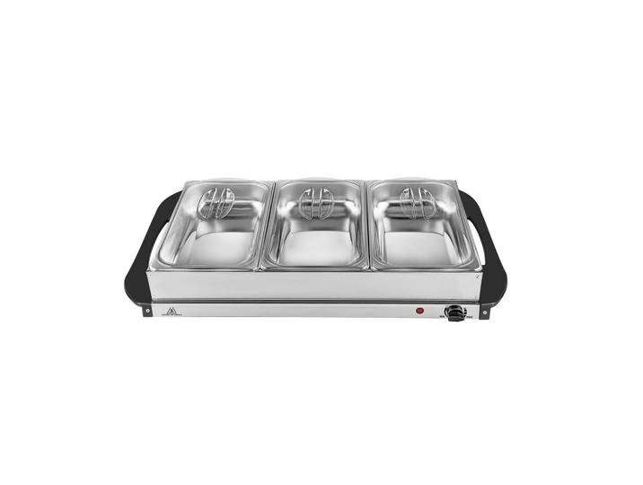 Silva Homeline Chafing-Dish, Schwarz, Edelstahlfarben, Metall, 2,5 l, rechteckig, 64x14x36.4 cm, Kochgeschirr, Küchengeräte, Sonstige Küchengeräte