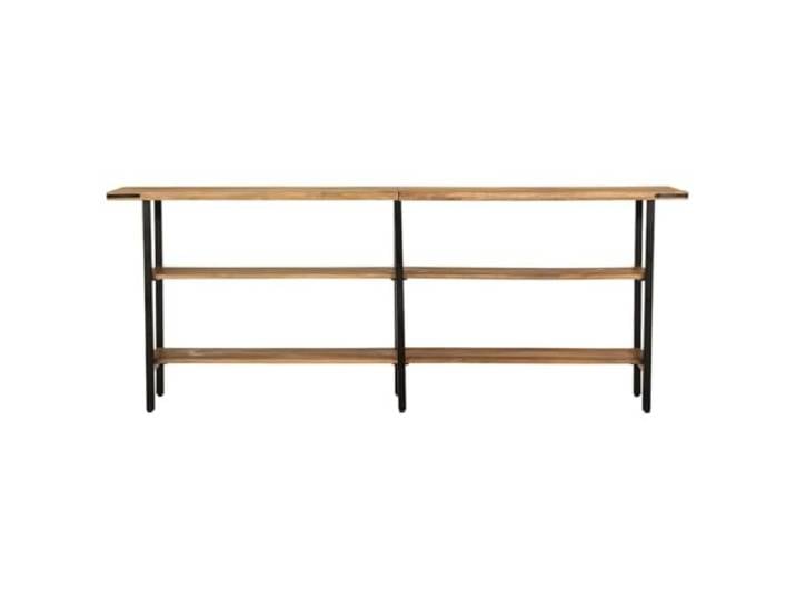 Konsole 180x35x70cm aus Massivholz Mango mit 3 Fächern Massives Mangoholz, 3 Fächer, universell, rustikales Design, Maserung