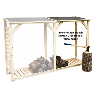 Kaminholzregal-Erweiterung PROMADINO "Speyer", beige (natur), B:119,5cm H:148cm T:68cm, Holzwerkstoff, Kaminholzlager