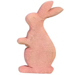 Farbige Holzhasen Anatol sägerau - Dekohasen aus Holz frühlingshafte Osterdekora...