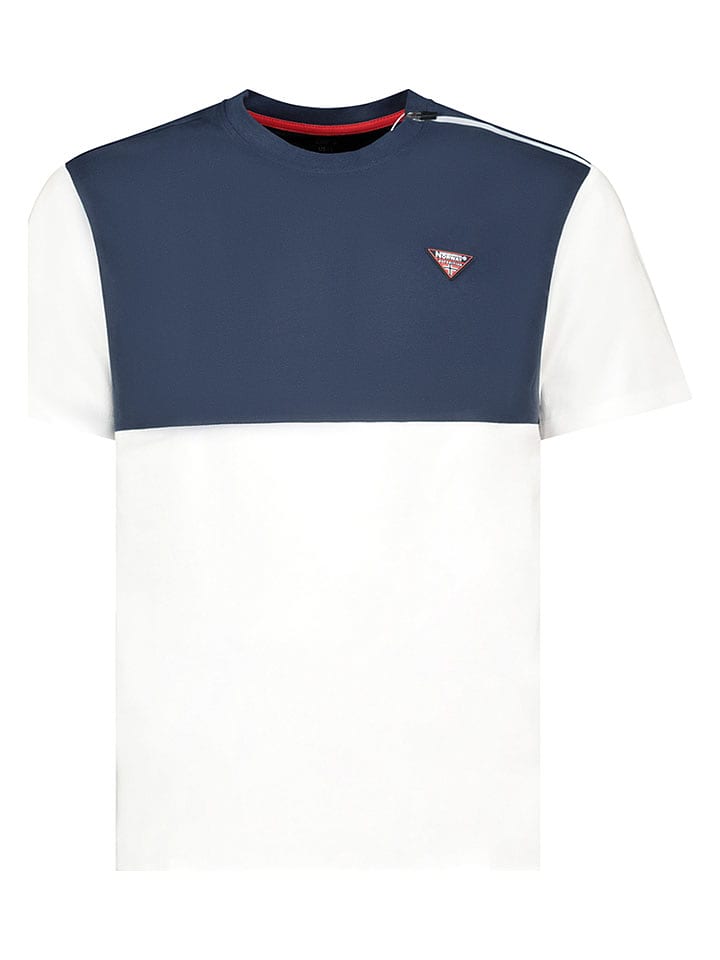 Geographical Norway Shirt "Jalo" in Weiß/ Dunkelblau - XL