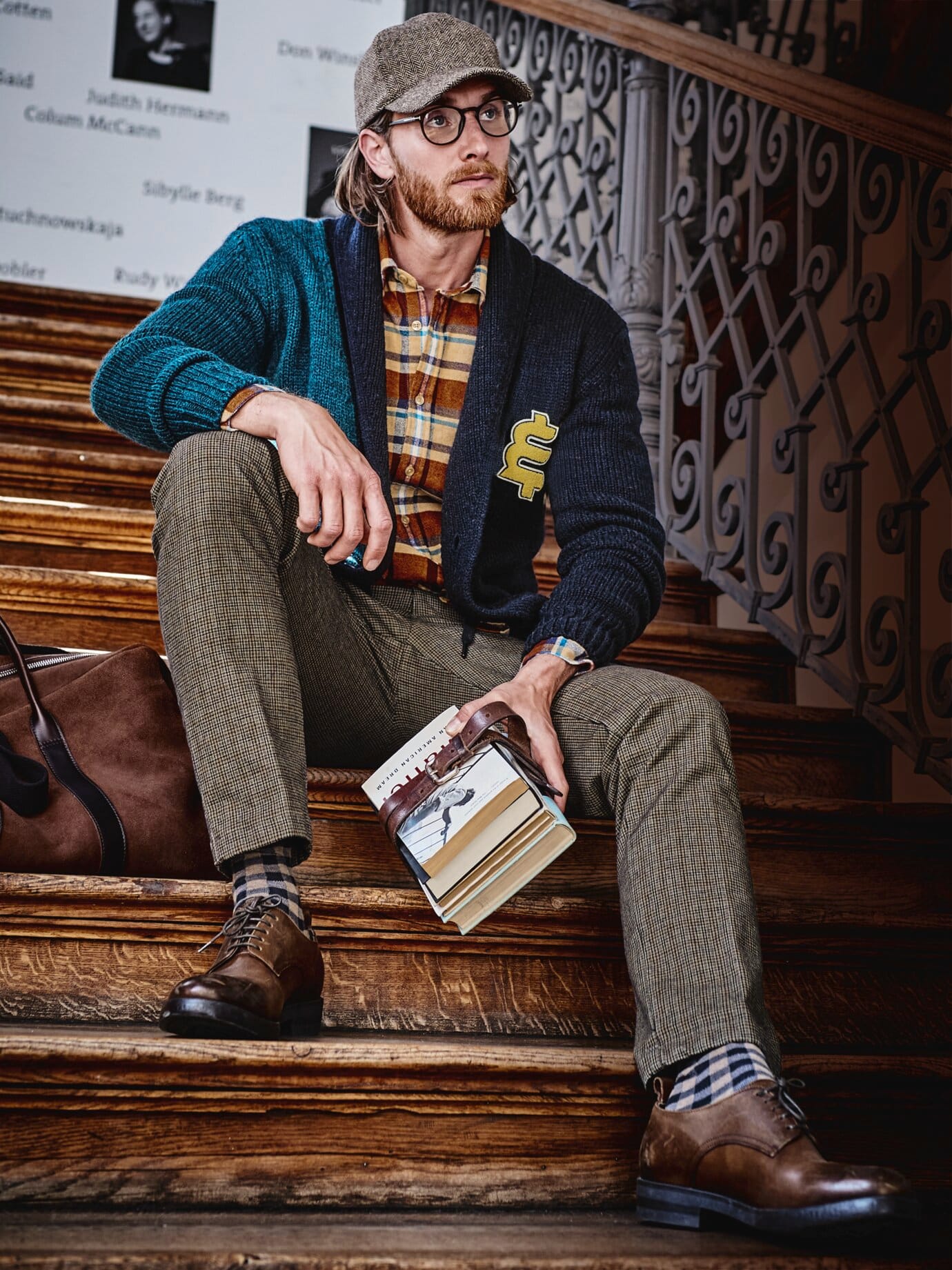 Mey & Edlich Raster-Socke Blau 39-42