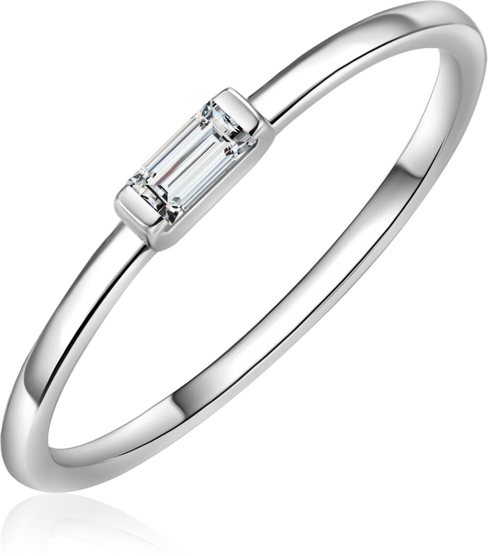 Solitärring GLANZSTÜCKE MÜNCHEN "GM9960" Gr. 56, silber, Fingerringe, Damen, 56, 1,2mm, aus Sterling Silber