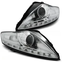 Scheinwerfer LED Tagfahrlicht Optik passend für Ford Mondeo MK4 07-10 Chrom LED Blinker