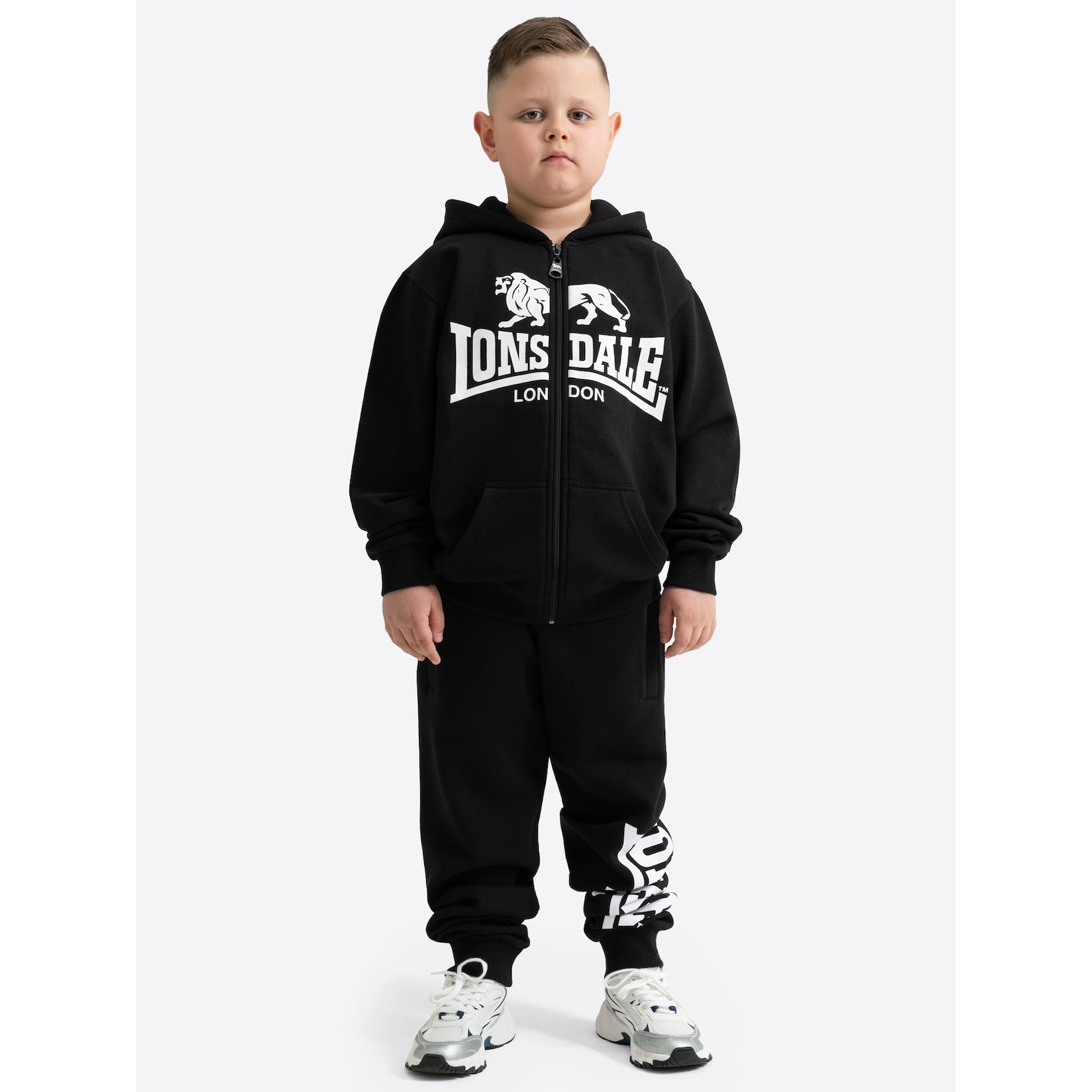 Lonsdale Kinder Trainingsanzug mit Kapuze normale Passform GLENCOE JUNIOR