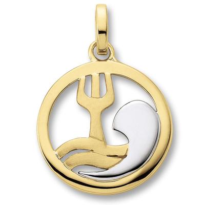 Sternzeichenanhänger ONE ELEMENT "Wassermann Sternzeichen Anhänger aus 333 Gelbgold", gold, Schmuckanhänger, Damen, Wassermann, Gelbgold 333 Gold, Gelbgold 333, Gold, Symbol mit Herz – ein feines Geschenk für viele Anlässe