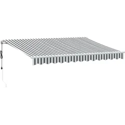 vidaXL Markise Automatisch Anthrazit & Weiß 350x250 cm