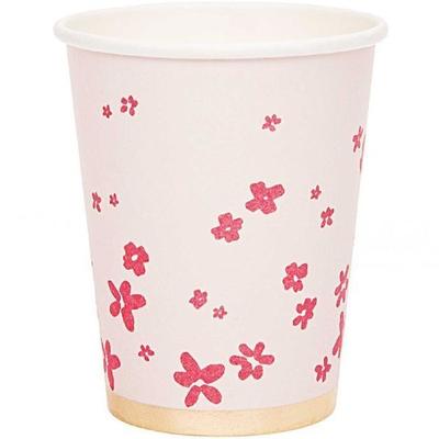 Pappbecher, Blüten, Rosa