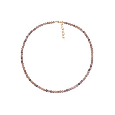 Collier FIRETTI "Schmuck Geschenk Halsschmuck Halskette Farbstein Edelstein Mondstein" Gr. 50, gold (gelbgoldfarben, natur), Halsketten, Damen, 50, Messing Nylon, L: 47 50, Messing, Nylon, Collier, Made in Germany - mit Mondstein