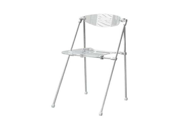 ZGCrumphant Wohnzimmer-Klappstühle mit bequemer Rückenlehne Loungesessel aus Metall, transparentes Acryl, kaffeefarben, for Balkonmöbel