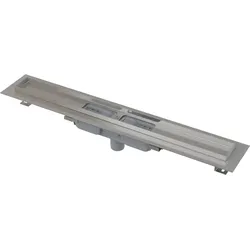 Alcadrain APZ1101 Low Duschrinne mit Rand für den perforierten Rost, Abfluss senkrecht 300 mm