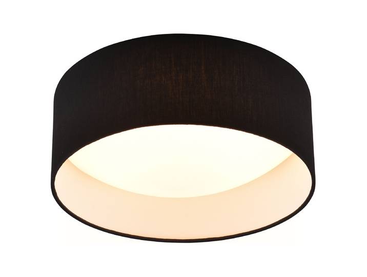 Plafonnier LED Ø 30cm Blanc/Noir/Noir/Blanc Tissu mélangé LED Module LED