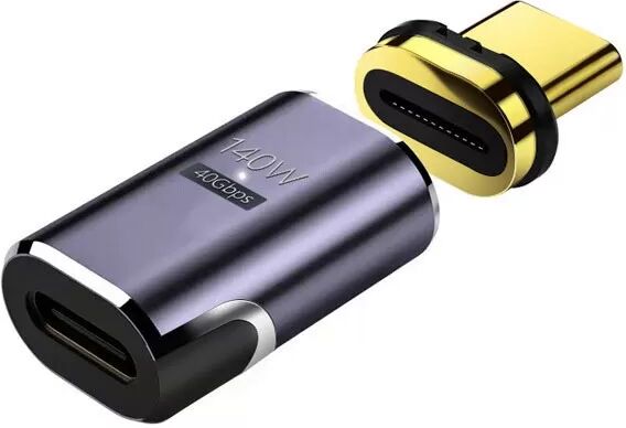 INF Adaptateur Magnétique USB-C 140W : Connecteur Droit Mâle vers Femelle - Transfert 40Gbps & 8K