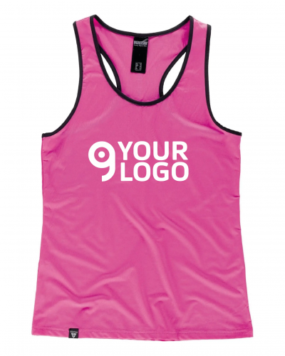 Canotta sportiva donna  body fit, dettagli riflettenti Personalizzate o neutre Workteam