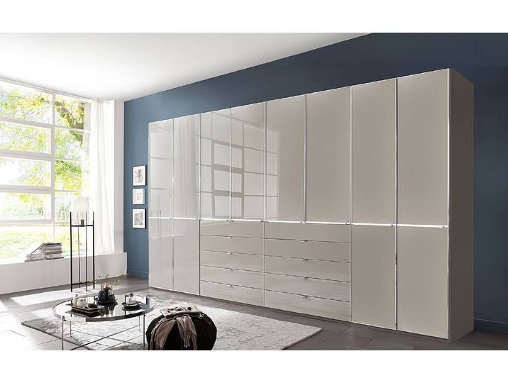 Drehtürenschrank 393 x 236cm Grau/Sandgrau