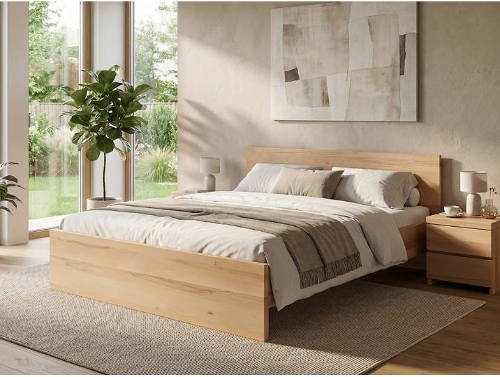Bett Kernbuche „Raphaela“ 200 x 200 cm Massivholz Buche