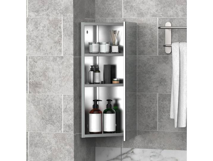 HOMCOM Armoire Miroir SDB Angle Acier 30x18.4x60cm