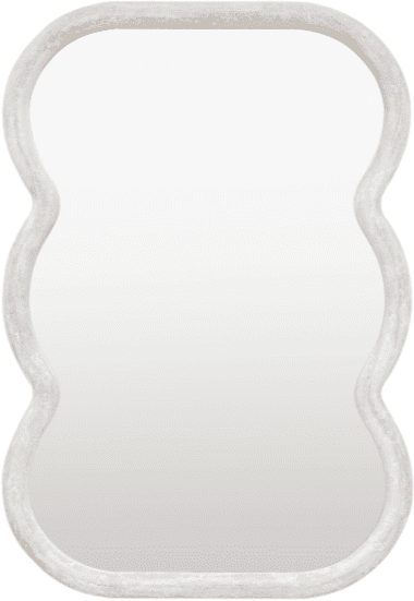 Amina White Concrete Effect Wave Effect Mirror