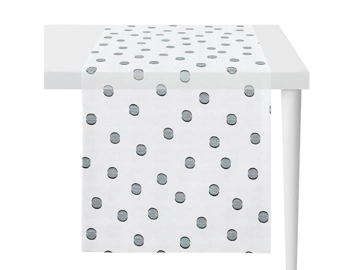 Chemin de table Sevilla 48 x 135 x 0cm Blanc/Gris/Gris