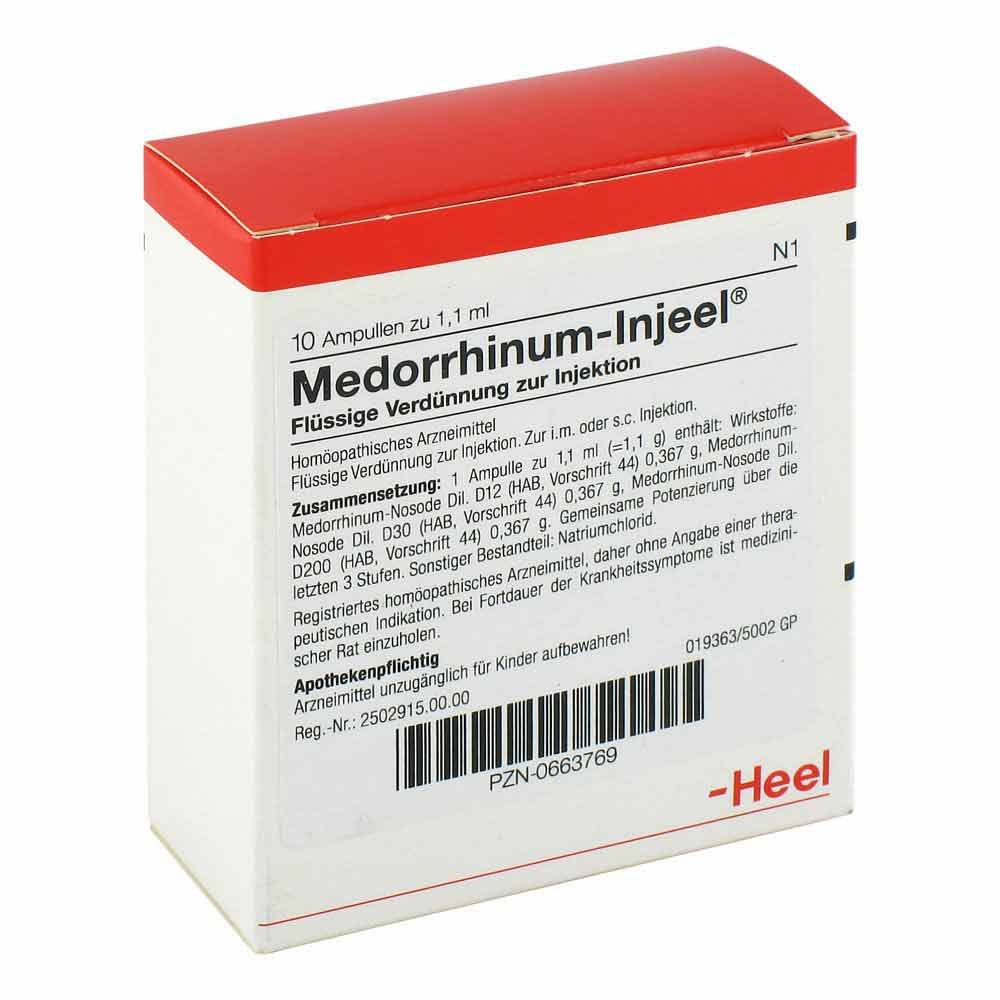 Biologische Heilmittel Heel GmbH Medorrhinum Injeel Ampullen 00663769