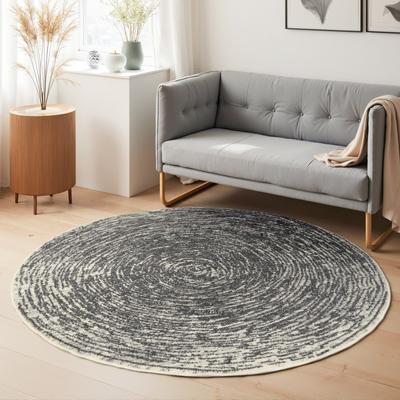 Teppich HANSE HOME "Cavallo", beige (creme, grau), H:9mm Ø:160cm, Polypropylen, Teppiche, Teppich, Wohnzimmer, Schlafzimmer, Flur, Kurzflor, meliert, Vintage, weich