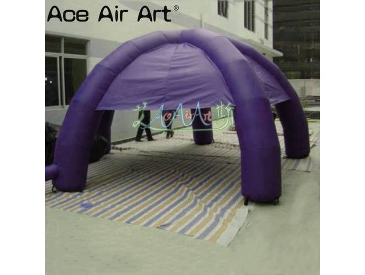Tente araignée gonflable personnalisée avec centre à 5 pattes, couleur violette et couverture, en vente