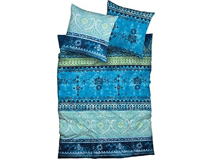Casatex Bettwäsche Indi Biber blau-türkis Größe 1x 155x220 cm + 1x 80x80 cm