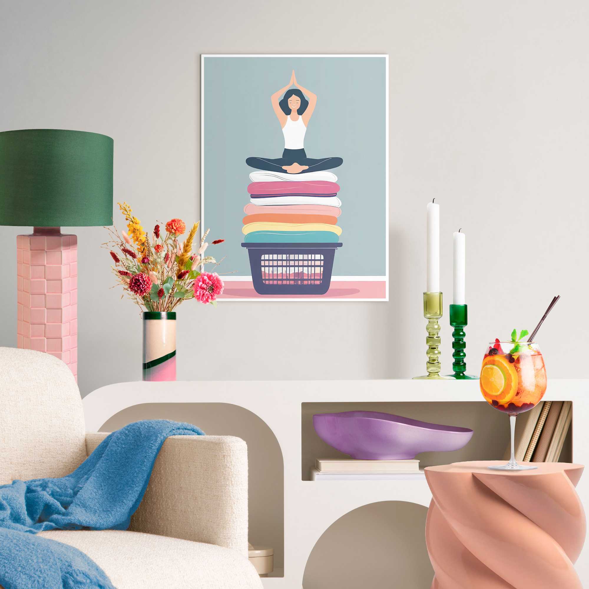 Reinders! Bild mit Rahmen REINDERS "Zen Wash", bunt (farbe bild(er): bunt), B:30cm H:40cm T:1,6cm, Holzwerkstoff, Bilder, Bild mit Rahmen farbe bild(er): bunt B/H/T: 30cm x 40cm x 1,6cm