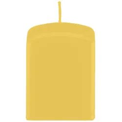 Kopschitz Kerzen Quader Kerzen, Block Kerzen, quadratische Kerzen Mustard Senf 12 x Ø 6/6 cm, 16 Stück