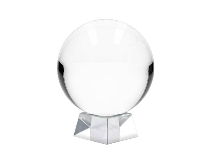 Intirilife Glaskugel mit Ständer in KRISTALL KLAR 130 mm – Kristallkugel mit Glasständer perfekt geeignet für Fotografie, Meditation, Dekoration uvm. – Kristallball Glasball Fotokugel